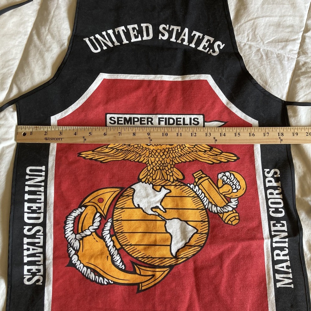 NWOT U.S. Marine Corps BBQ Kitchen Apron USMC Flag Canvas One Size Semper Fi - Picture 6 of 6
